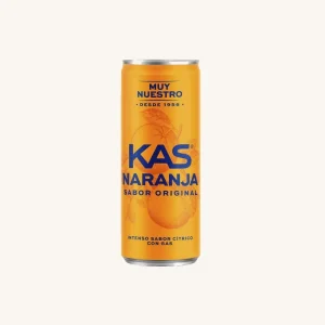 Kas Naranja, orange soft drink, original flavour, from Basque Country, can 33cl